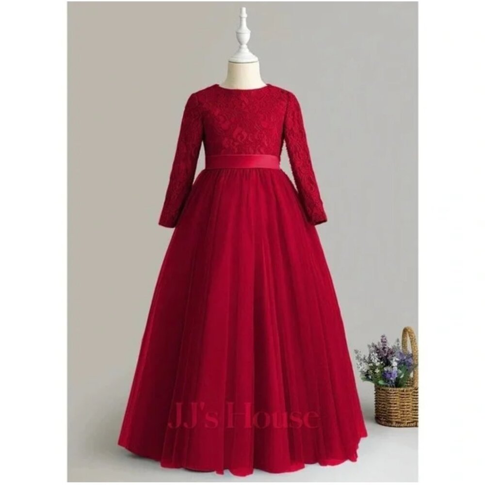 JJs House little girl red/burgundy dress size 4